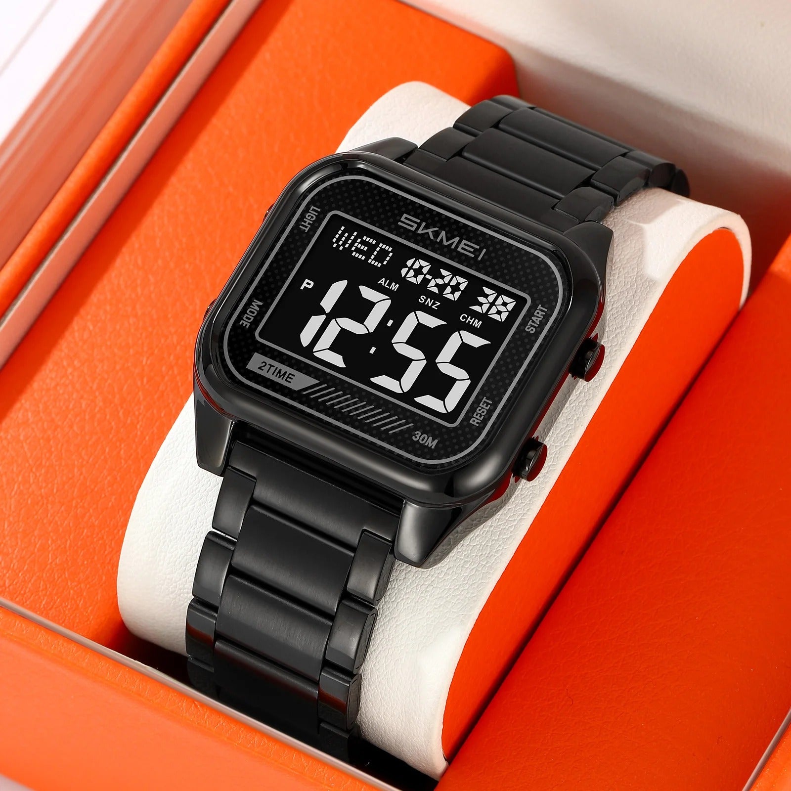 Skmei – 2478 – Digital Sports Stainless Steel Watch – Black/Black image 1