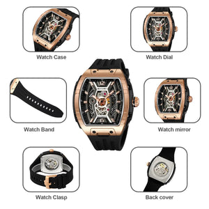 SKMEI - M033 - Phantom Automatic Skeleton Watch - rose gold image 6