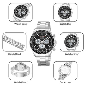 SKMEI - 2505 - Electronic Quartz Dual Display Watch - Silver/Black-Steel image 5