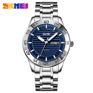 Skmei - 9293 - Premium Steel Quartz Performance Watch - silver/blue image 4