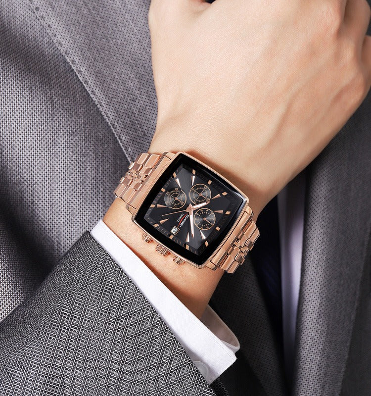Skmei - 2434 - Men's Stainless Steel Quartz Chronograph Watch - rose gold image 2