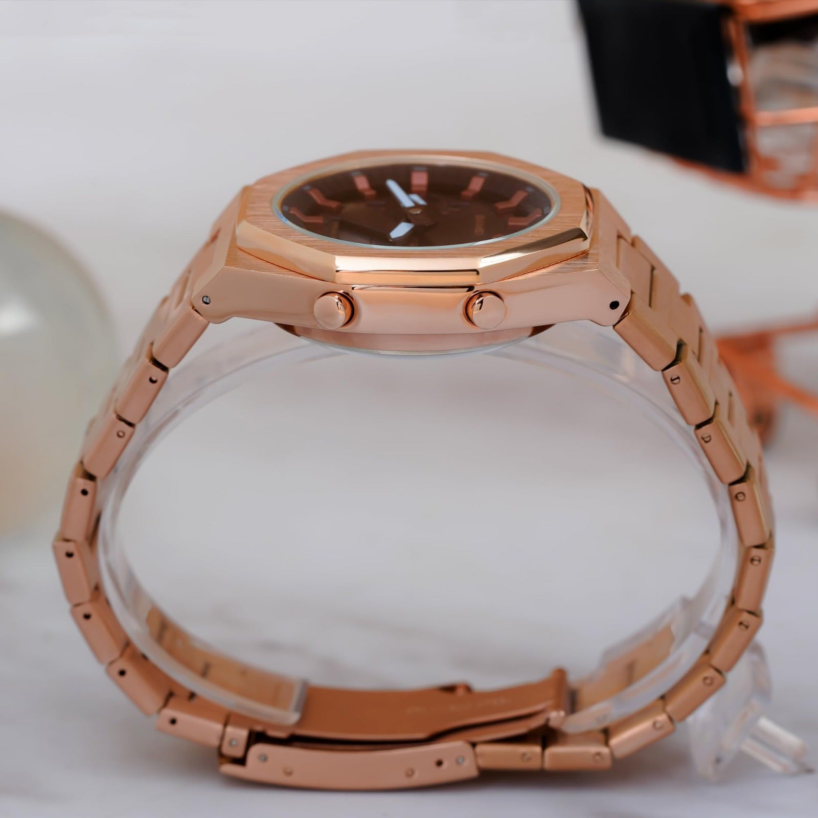 Skmei - 1816 - Dual Display luminous waterproofs 50+ timezone - RoseGold/White image 4