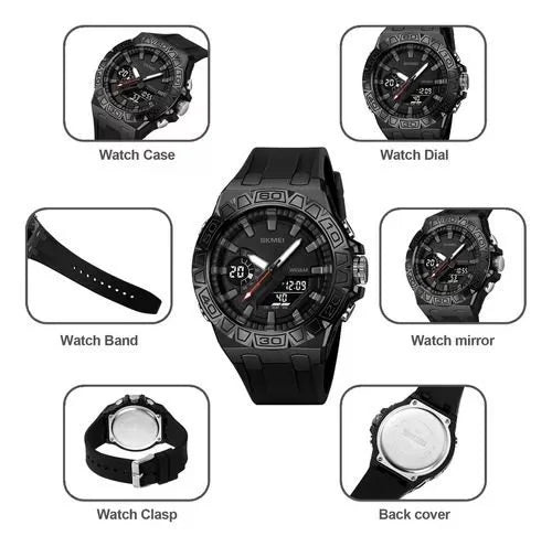 Skmei - 2276 - S-shock Sport Watch - Black/White image 3