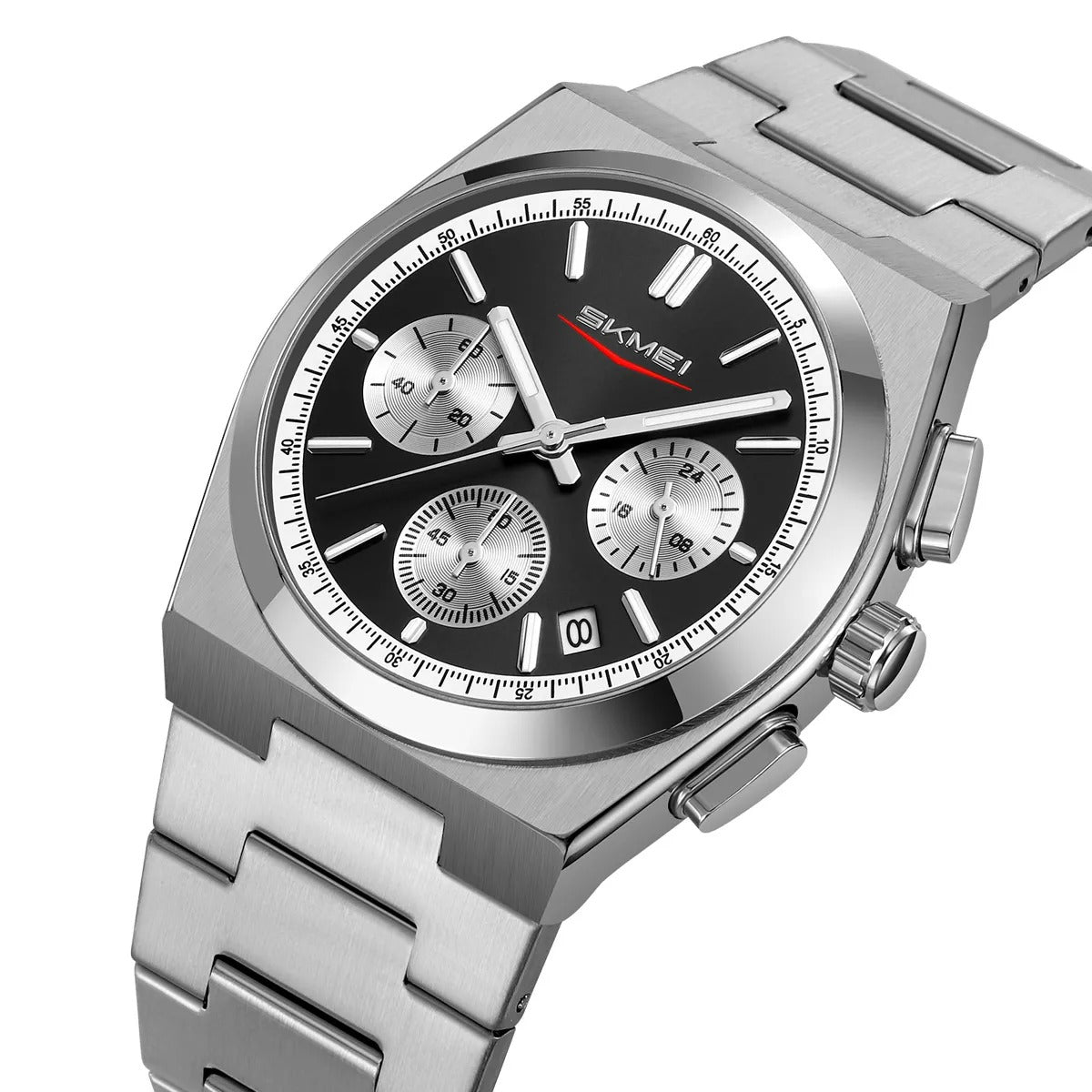 SKMEI - 9371 - Premium Quartz Chronograph Watch - silver/black image 0