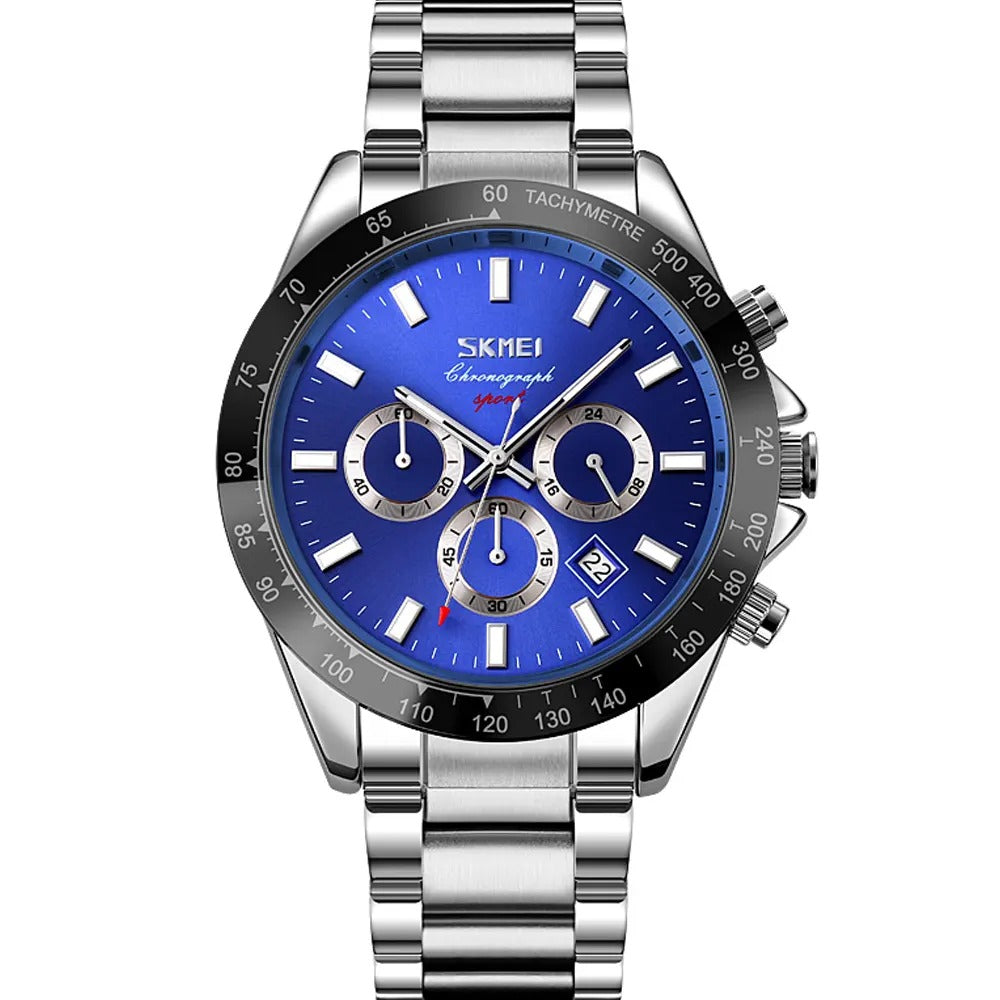 SKMEI - 9259 - High Quality Luxury Watch - Silver/Blue image 0