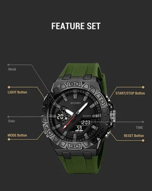 Skmei - 2276 - S-shock Sport Watch - Army/Green image 3