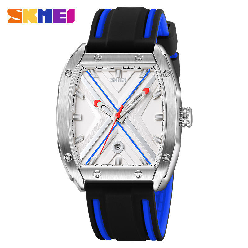 SKMEI - 9364 - Sporty Barrel Shape Quartz Watch - blue image 4