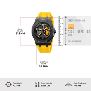 SKMEI - 2359 - Rotating Wheel Sports Edition Watch - yellow-silical gel image 3