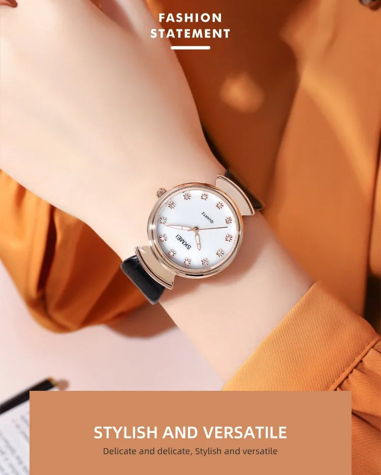 SKMEI - 2165 - Women Elegant Quartz Watch - Rosegold/White image 1