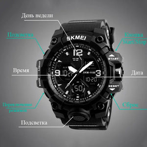 Skmei - 1155 - Sports Analog Digital Watch - Black image 3