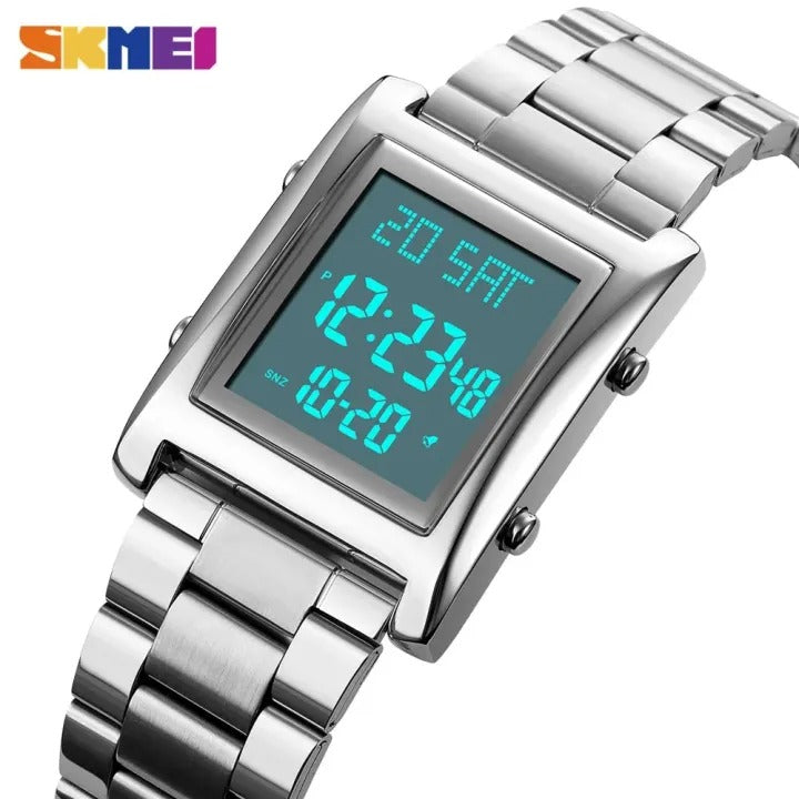 SKMEI 1812 Compact Square Digital Watch – Silver image 3