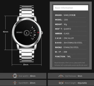 SKMEI -1260 - Waterproof Business Watch For Men - Silver/Black-Steel image 3