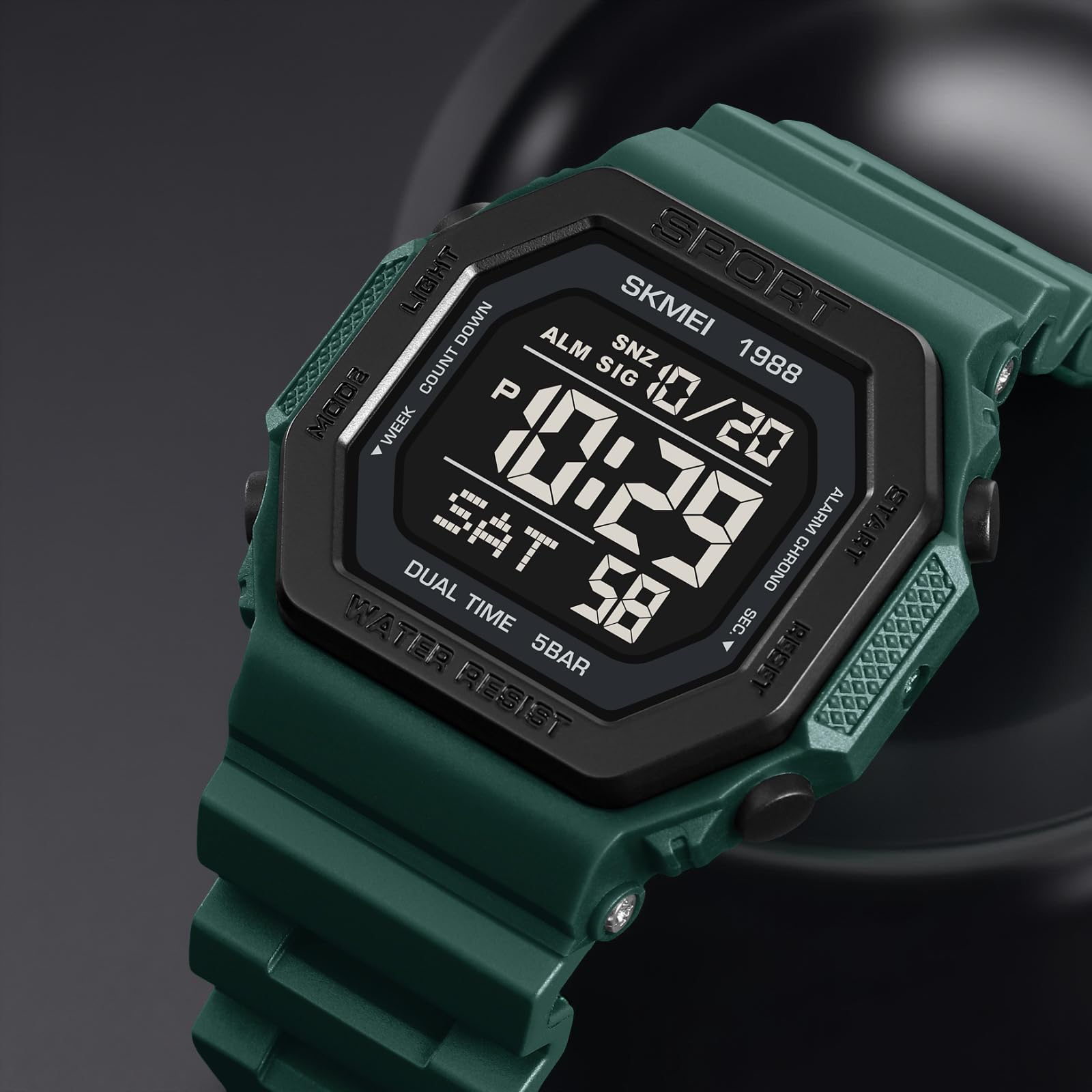 Skmei - 1988 - Street Armor Digital Watch - Dark Green image 3