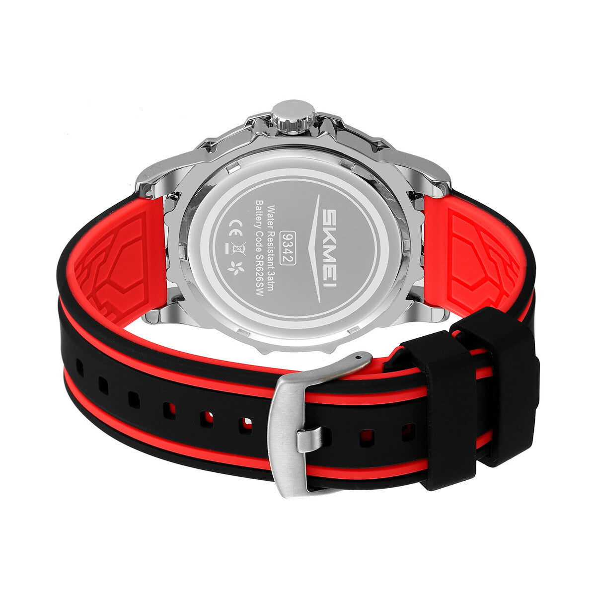 SKMEI 9342 Racing Analog Quartz Sports Watch - Red image 3