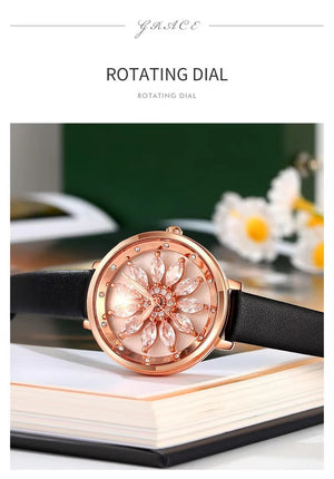 Skmei - 2268 - Women Rotating Flower - Black image 2