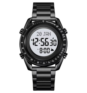 SKMEI - 2143 - Qibla Azan Time Reminder Prayer Watch - black/white image 1