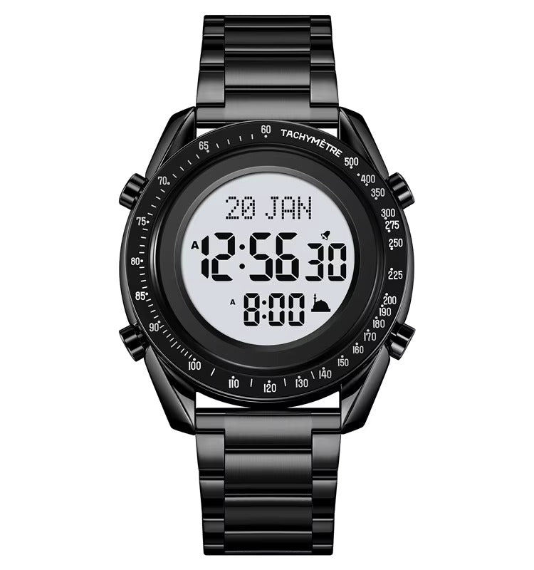 SKMEI - 2143 - Qibla Azan Time Reminder Prayer Watch - black/white image 1