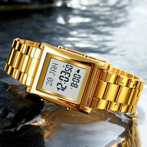 Skmei - 2277 - Qibla Azan Time Reminder Prayer Watch - Golden image 5