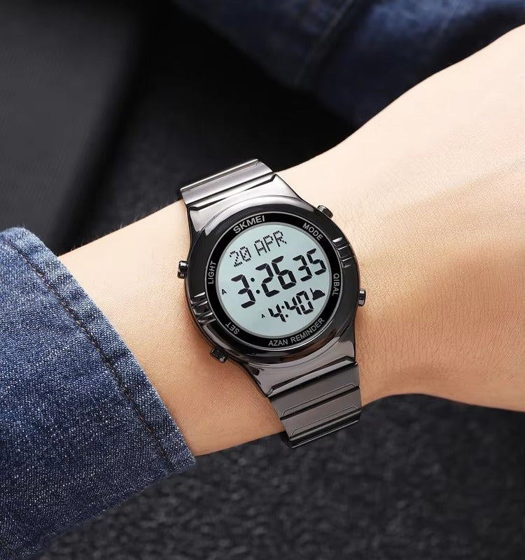 Skmei - 2200 - Qibla Azan Time Reminder Prayer Watch - black image 2
