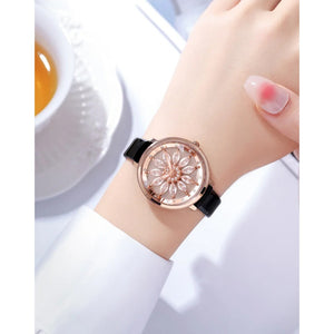 Skmei - 2268 - Women Rotating Flower - Black image 3