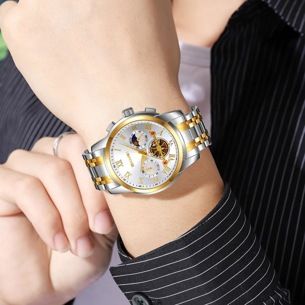 SKMEI - 9394 - Prime Classic Chronograph Stainless Steel - silver/gold-silver image 2