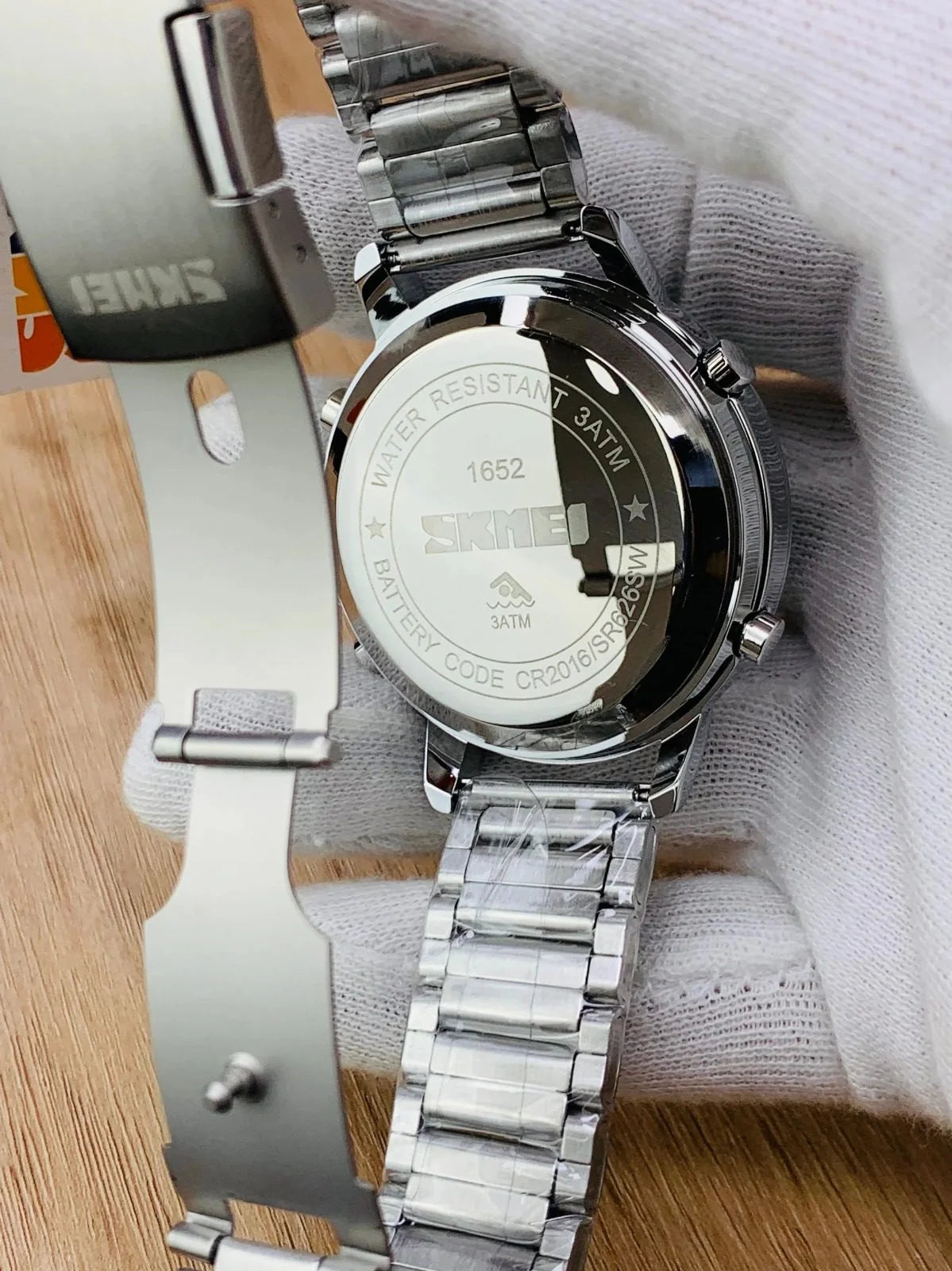 Skmei - 1652 (Chain) - Multifunctional Waterproof - Silver/White-Steel image 4