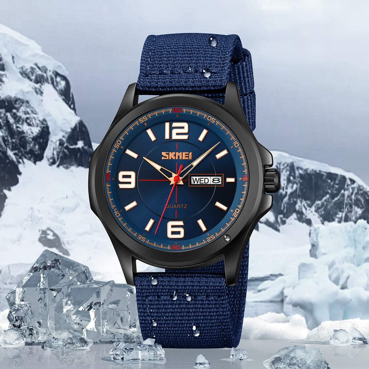 SKMEI - 9315 - Casual Nylon Strap Men’s Watch - blue image 0