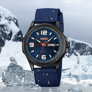 SKMEI - 9315 - Casual Nylon Strap Men’s Watch - blue image 0