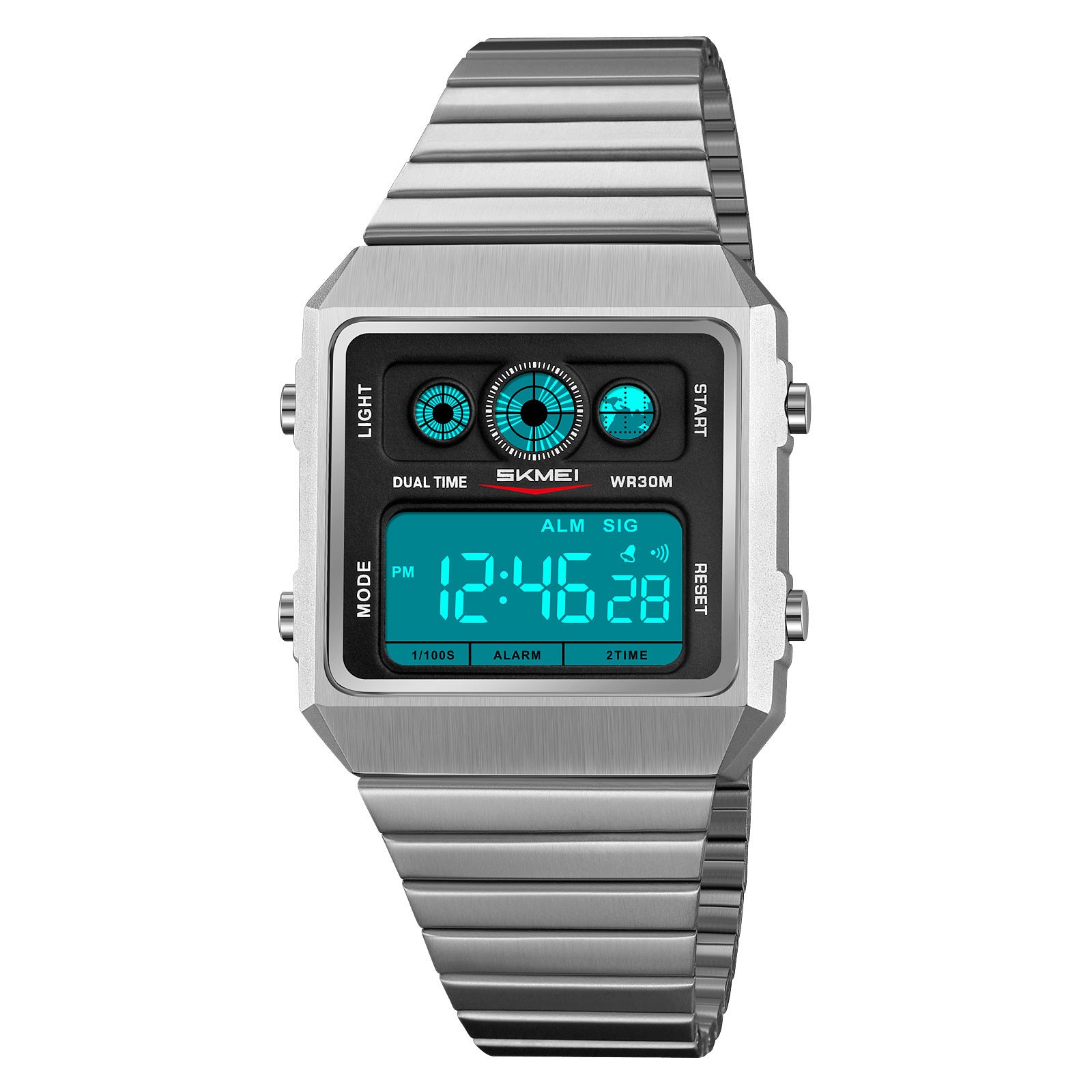 SKMEI 2450 - Classic Retro Digital Watch - Silver image 4