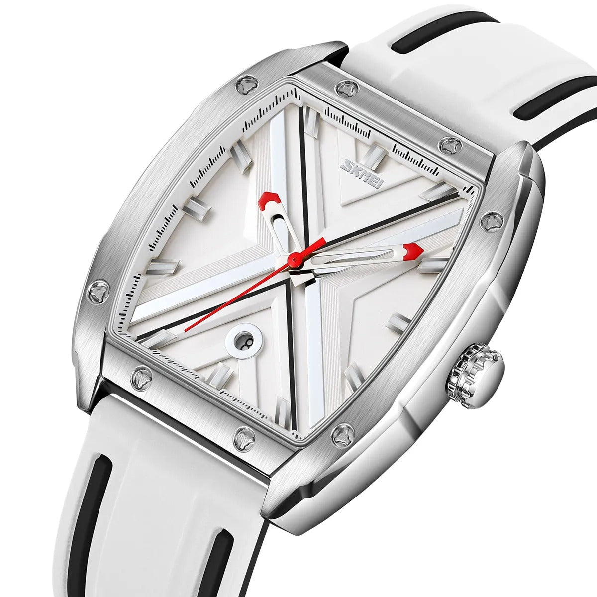 SKMEI - 9364 - Sporty Barrel Shape Quartz Watch - white image 0