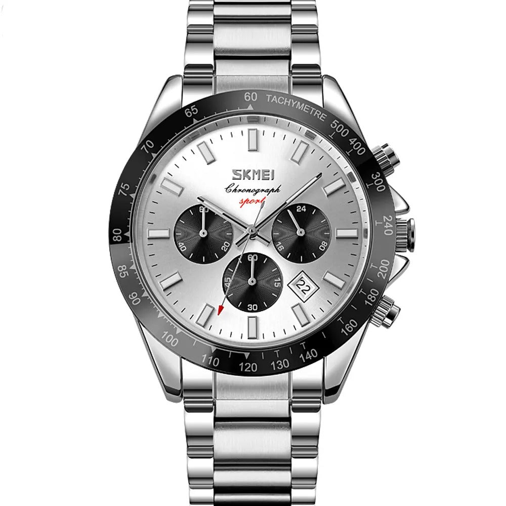 Skmei - 9259 - Stainless Steel Chronograph - Silver/Silver image 1