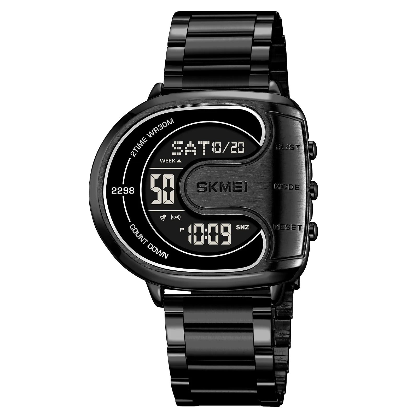 SKMEI 2298 Digital Chronograph Sports Wristwatch - Black/black image 0
