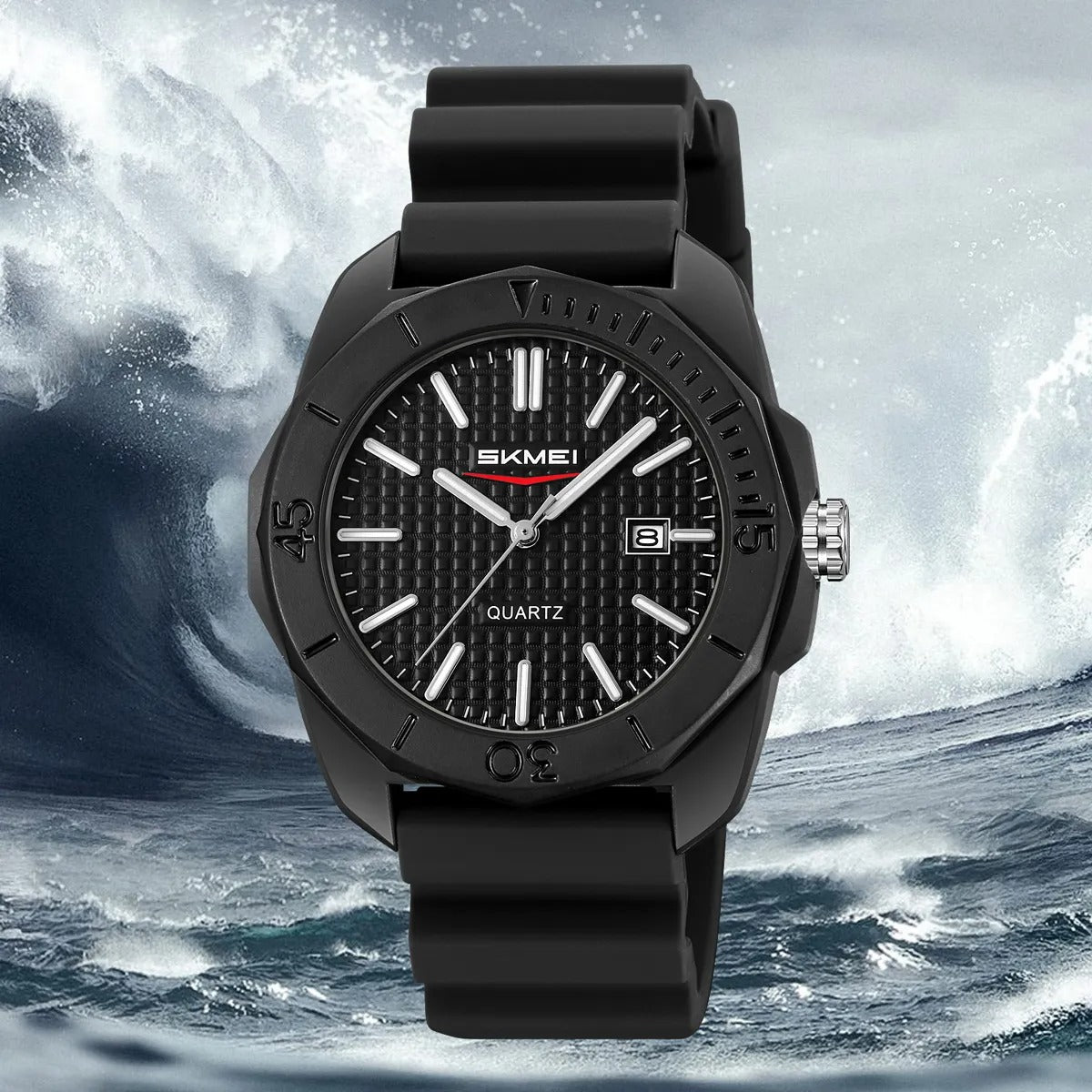 Skmei - 2393 - Quartz Analog Silicone Strap Watch - black/checkered image 0
