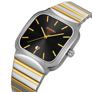 SKMEI 9361 Classic Minimal Square Watch - silver/Gold-black
