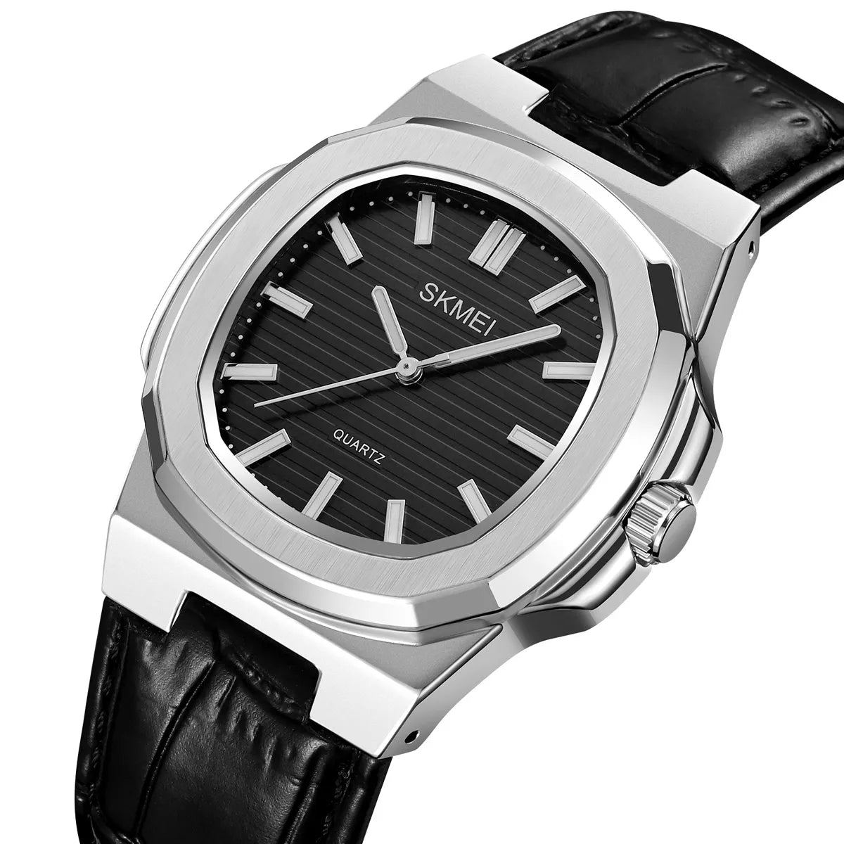 SKMEI - 2512 - Classic Luxury Leather Watch - silver/silver image 0