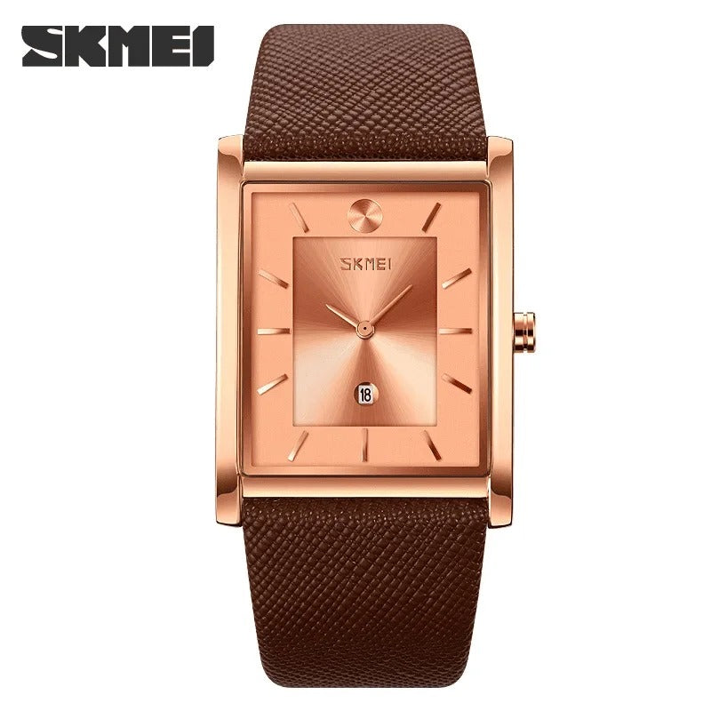 Skmei - 9256 - Genuine Leather Strap Japan Quartz - rose gold/rose gold image 3