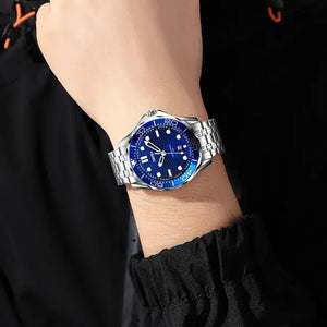 Skmei - 9276 - Quartz Casual Luxury Business Analog Watch - silver/blue-steel image 2