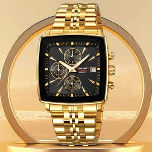 Skmei - 2434 - Men's Stainless Steel Quartz Chronograph Watch - Gold image 1