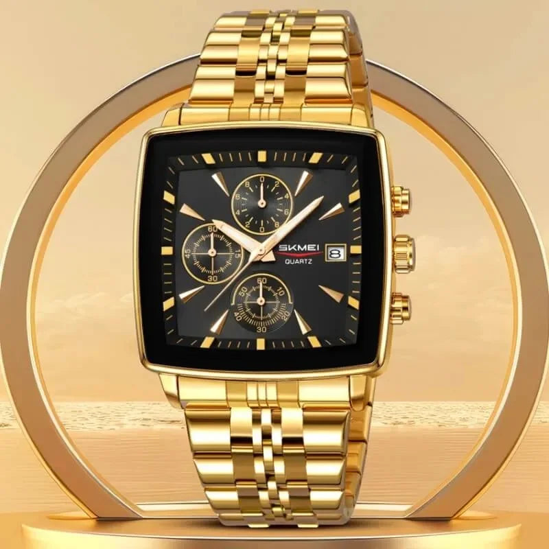 Skmei - 2434 - Men's Stainless Steel Quartz Chronograph Watch - Gold image 1