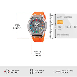 Skmei - 2100 - World Time 50m Waterproof - Orange image 3