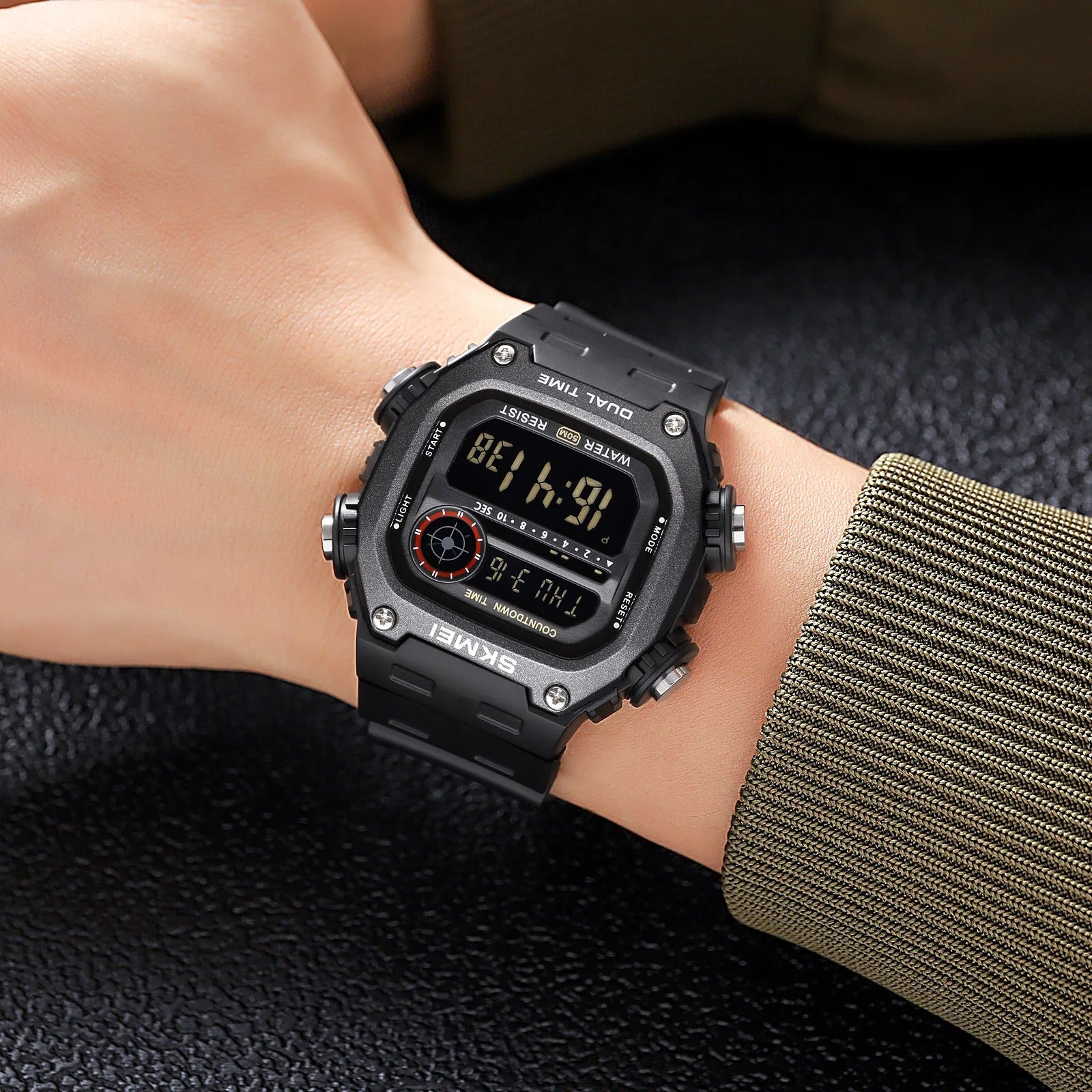Skmei - 2126 - Luminous 50m Waterproof Mutifunctional - Black/Black image 2