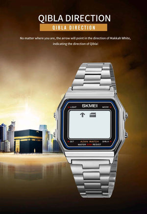 SKMEI - 2194 - Qibla Azan Time Reminder Prayer Watch - silver image 3