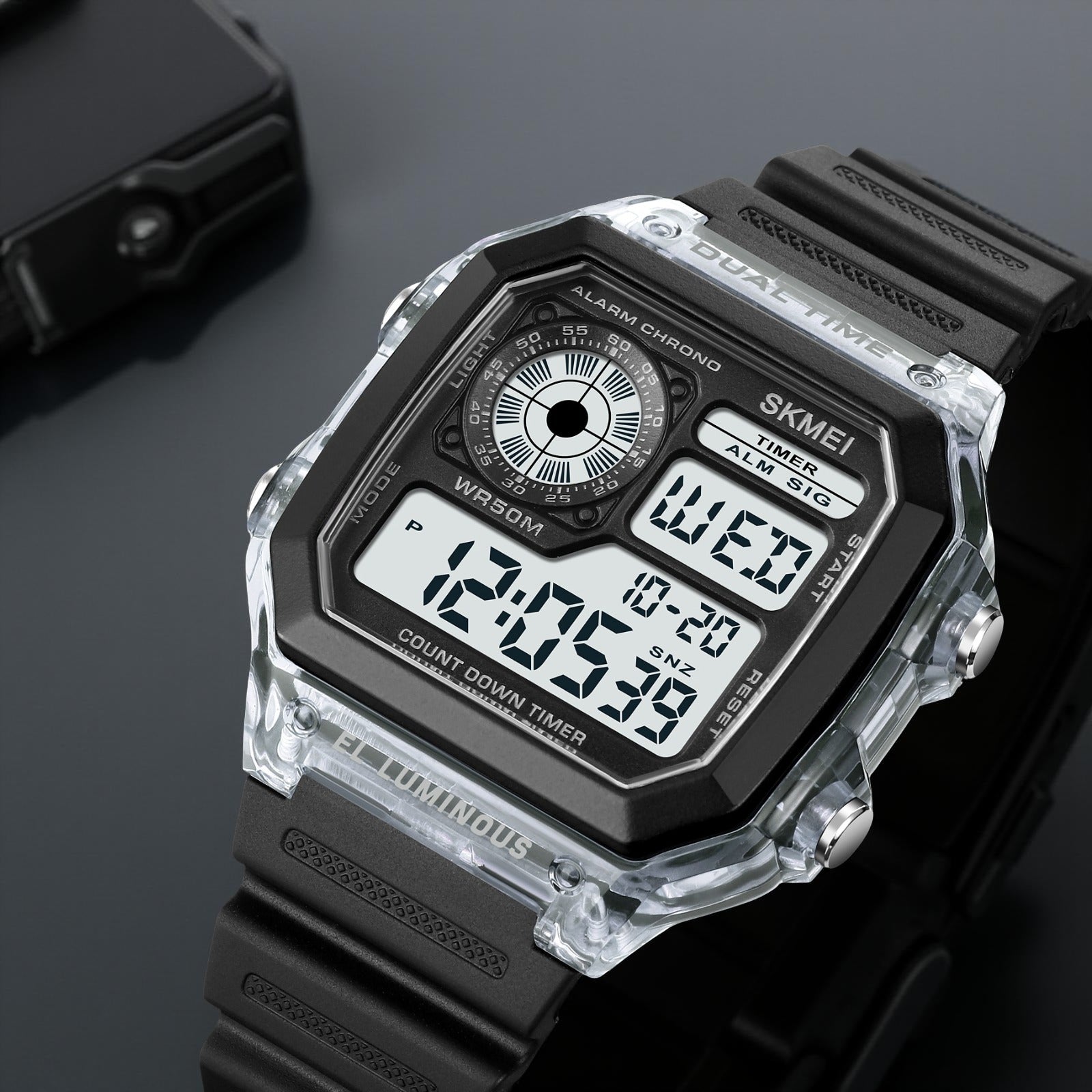 Skmei - 1998 - Digital Sports 50M Waterproof Watch - White image 1