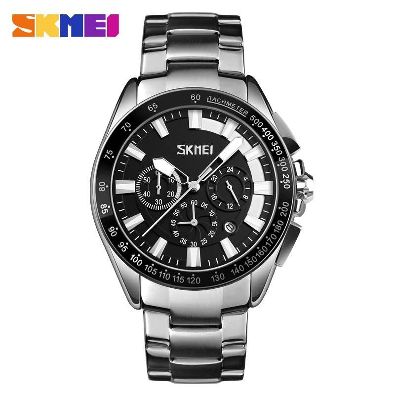 Skmei - 9167 - Stainless Watch Men's Quartz Wristwatch - White image 1
