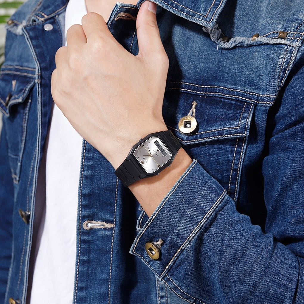 Skmei - 1604 - Digital Minimalist Waterproof Wrist Watch - black/silver image 2