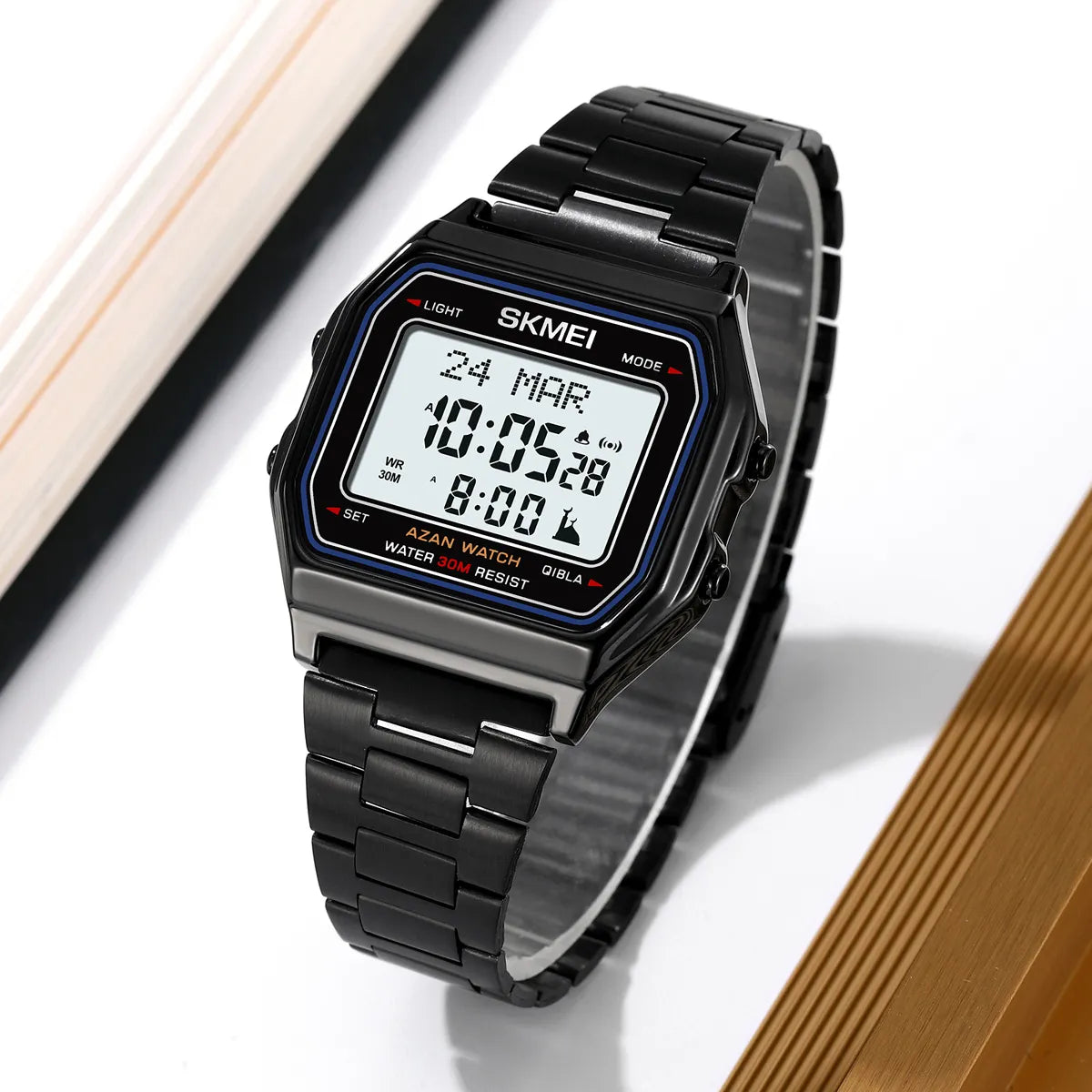 SKMEI - 2194 - Qibla Azan Time Reminder Prayer Watch - black image 4