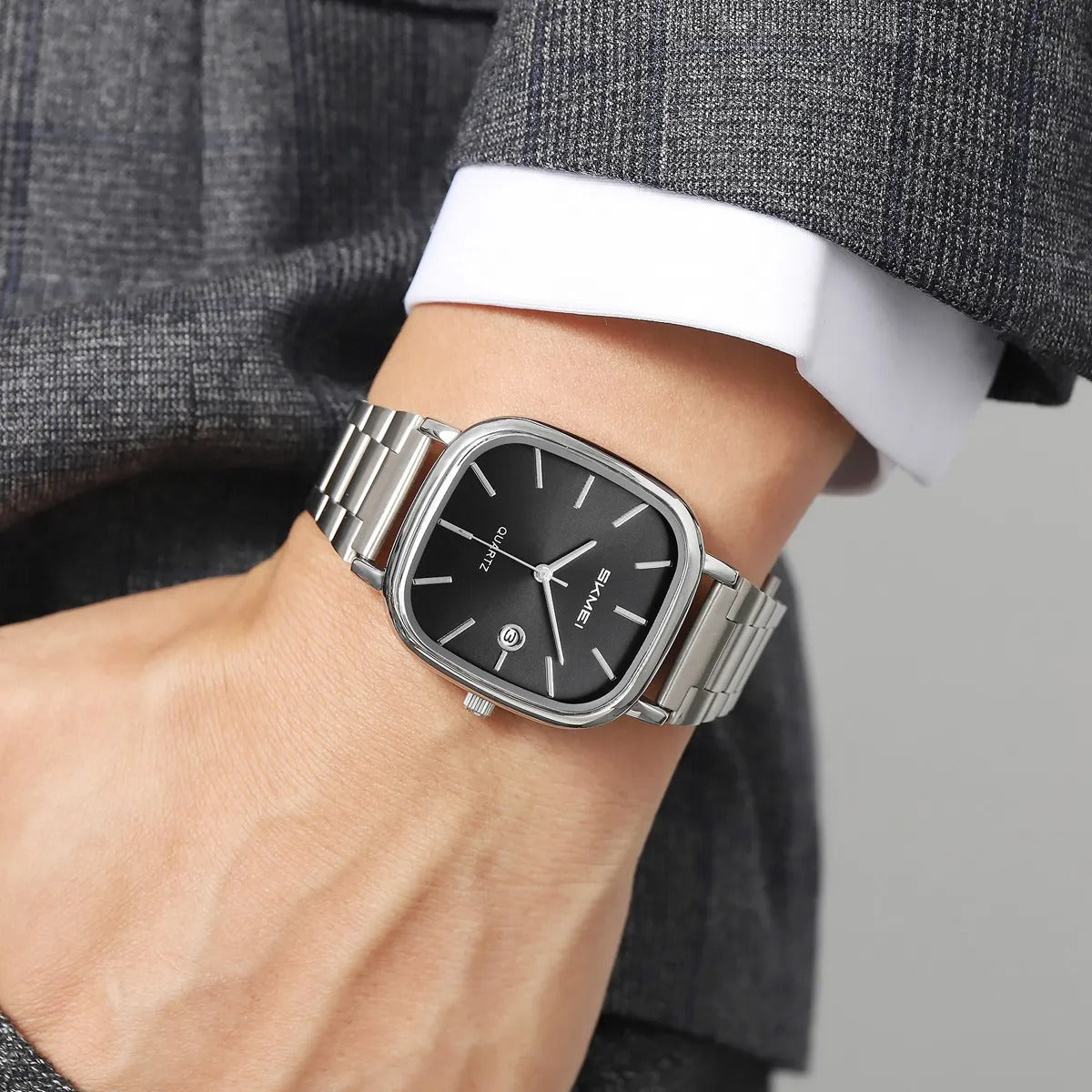 Skmei – 2551 – Classic Quartz Movement Watch – Silver/Black image 2