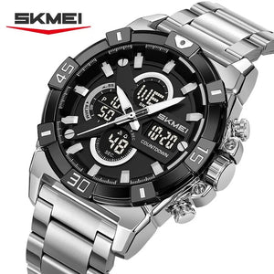 SKMEI 2593 Heavy Duty Digital Chronograph Sports Watch - silver image 0