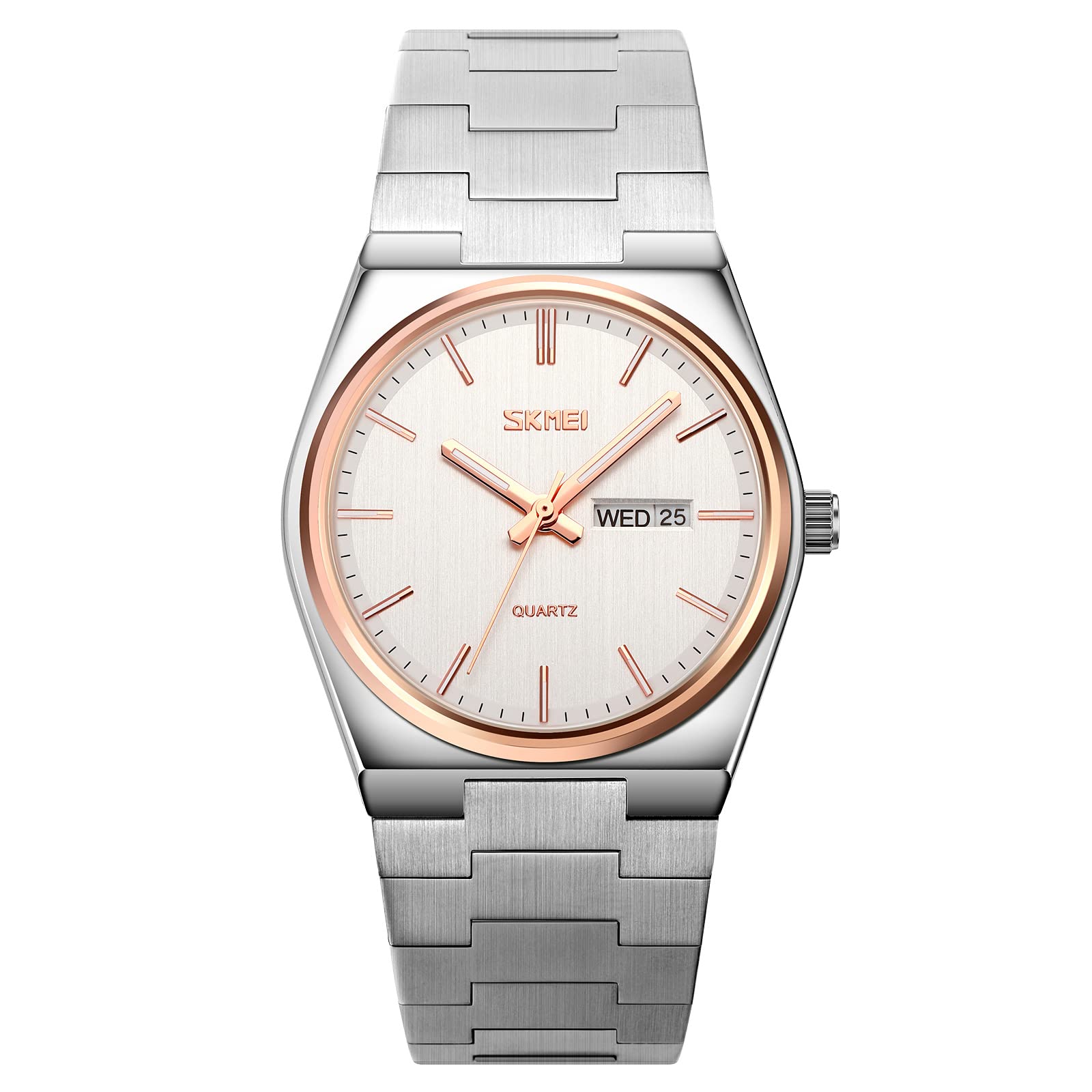 Skmei – 9288 – Business Class Luxury Watch – Silver/RoseGold/Silver image 0