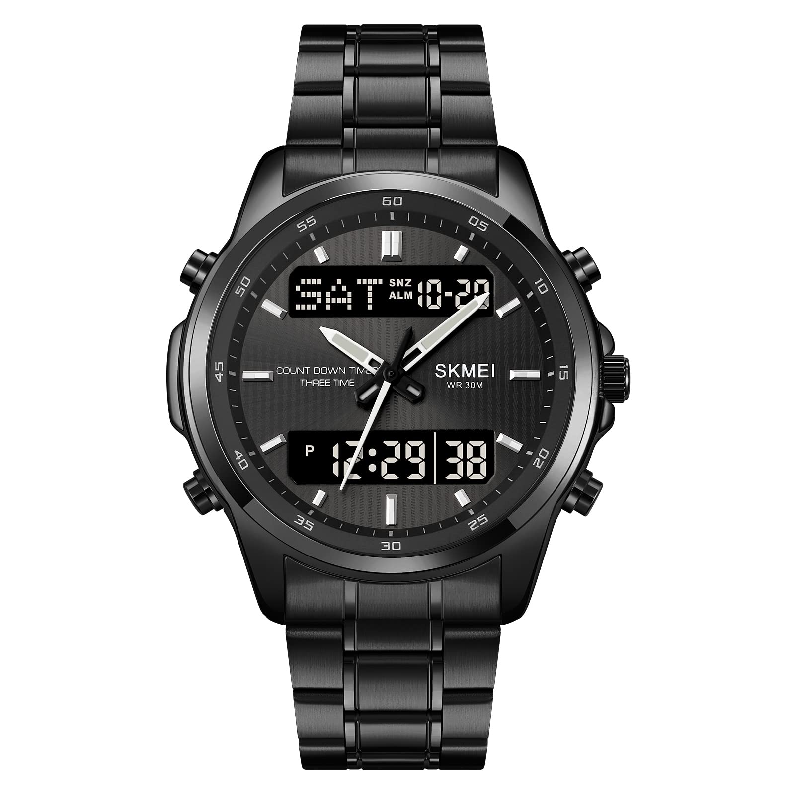 Skmei - 2049 - Multifunctional Waterproof Watch - Black/Black image 0